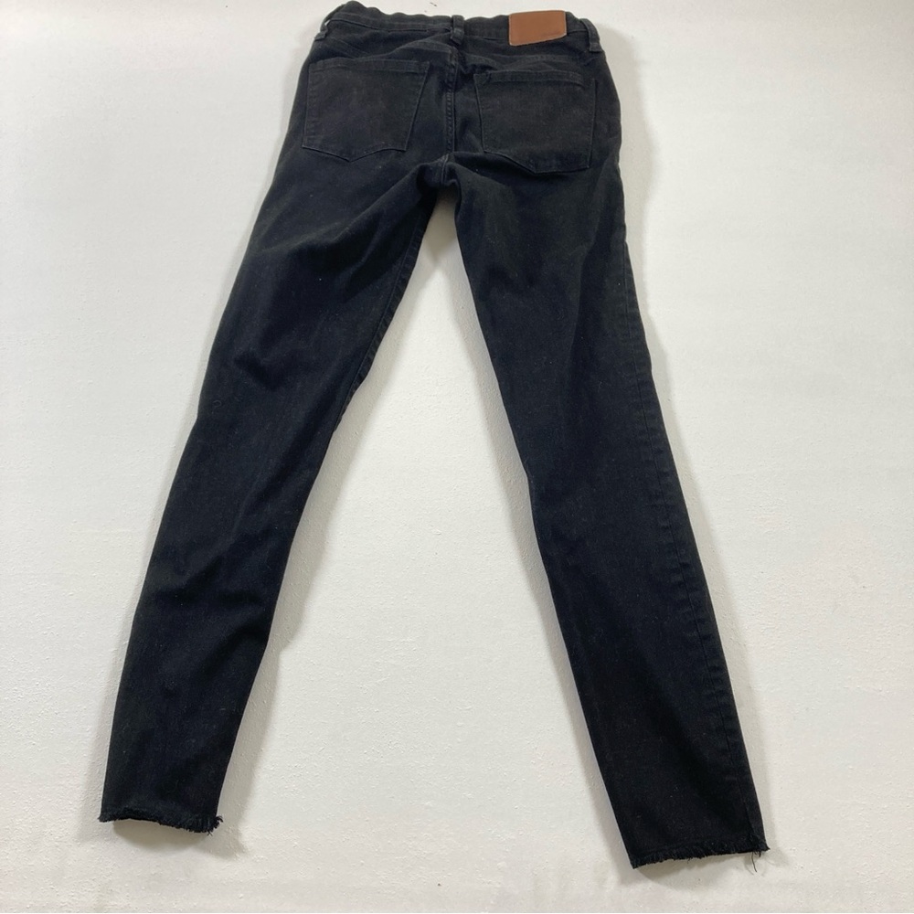 Madewell 9" High Rise Skinny Jeans Women's Size 26 Black Distressed - Picture 2 of 15